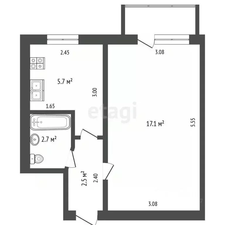 1-к кв. Крым, Алушта ул. Ленина (28.6 м) - Фото 1