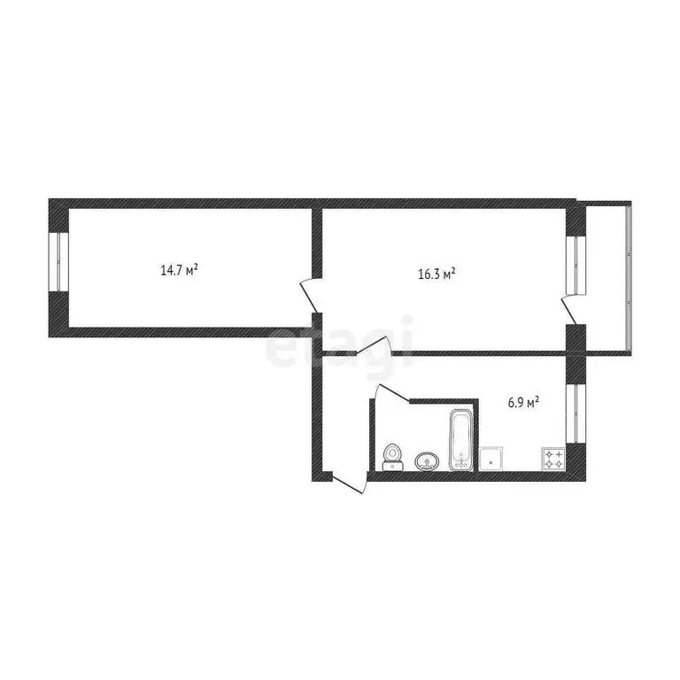 2-комнатная квартира: Златоуст, проспект имени Ю.А. Гагарина, 1-я ... - Фото 1