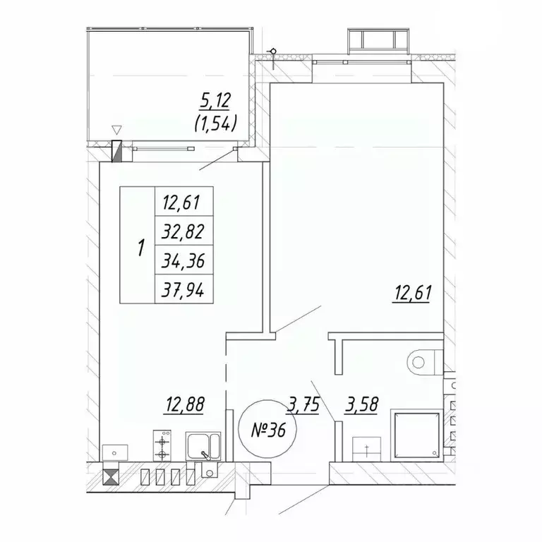 1-к кв. Калининградская область, Зеленоградск  (37.94 м) - Фото 1