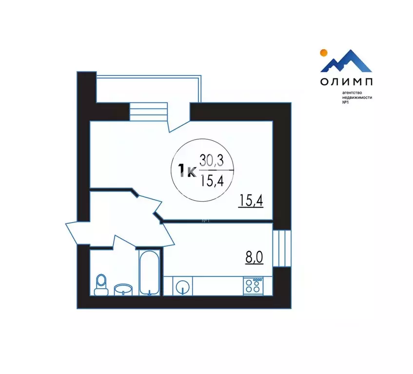 1-к кв. Вологодская область, Вологда ул. Карла Маркса, 82 (30.3 м) - Фото 2