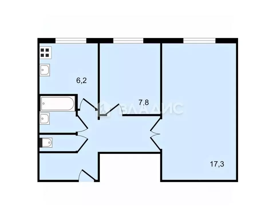 2-к кв. Ивановская область, Иваново ул. Кудряшова, 84 (42.0 м) - Фото 1