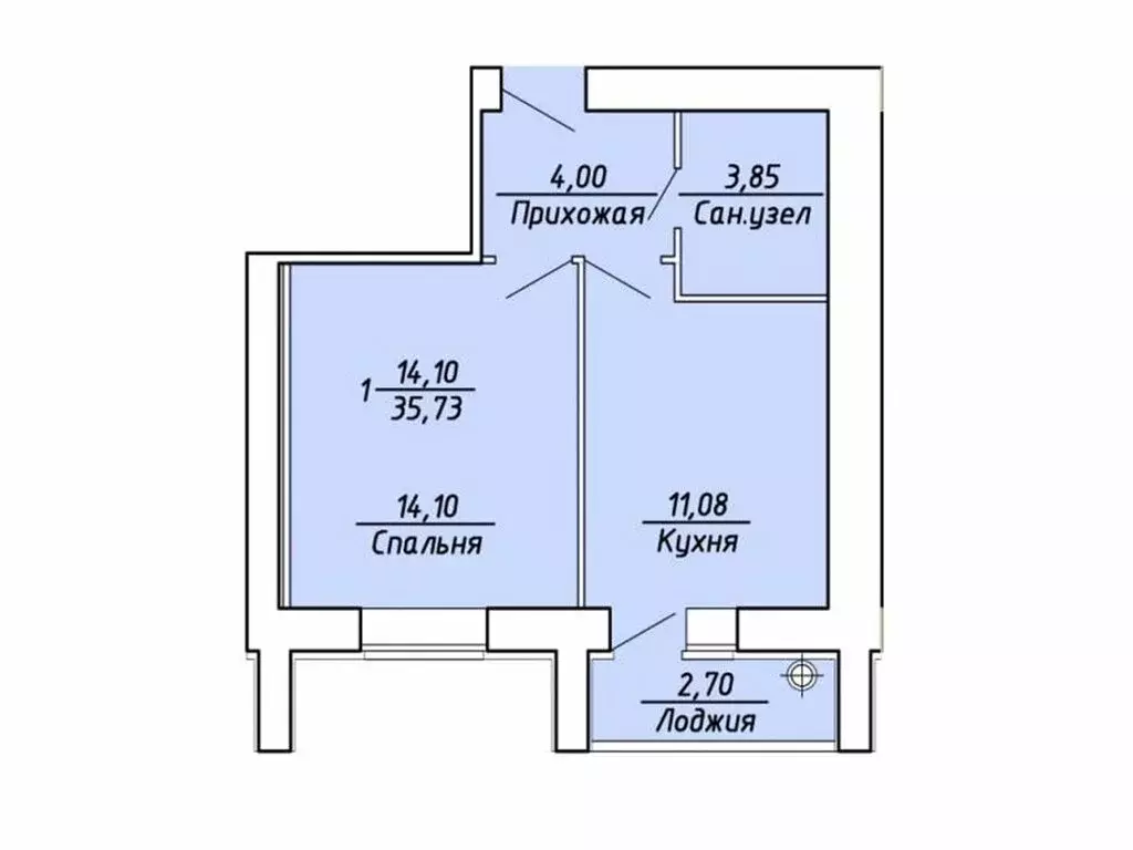 1-комнатная квартира: Рязань, Михайловское шоссе, 234к1 (35.73 м) - Фото 1