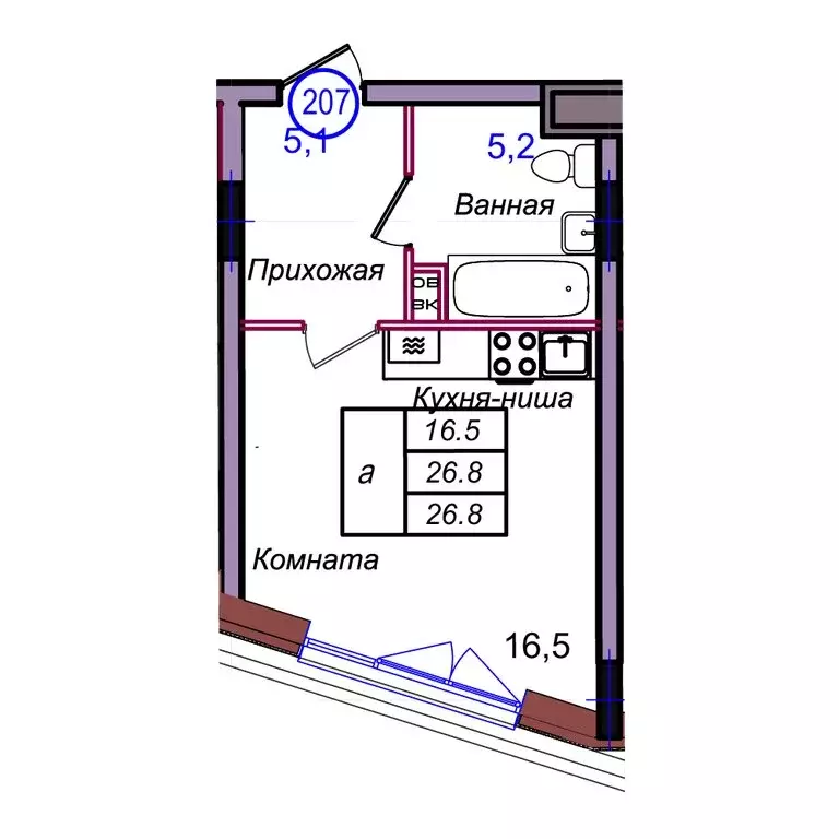 Квартира-студия: Калининградская область, Светлогорск (26.8 м) - Фото 1