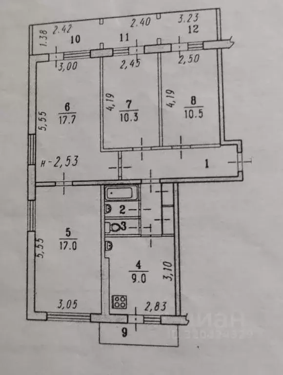 4-к кв. Омская область, Омск Заозерная ул., 3 (78.7 м) - Фото 0