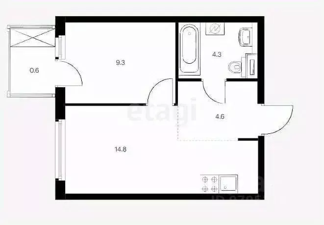 1-к кв. Татарстан, Казань Нокса Парк жилой комплекс, 7 (35.5 м) - Фото 1