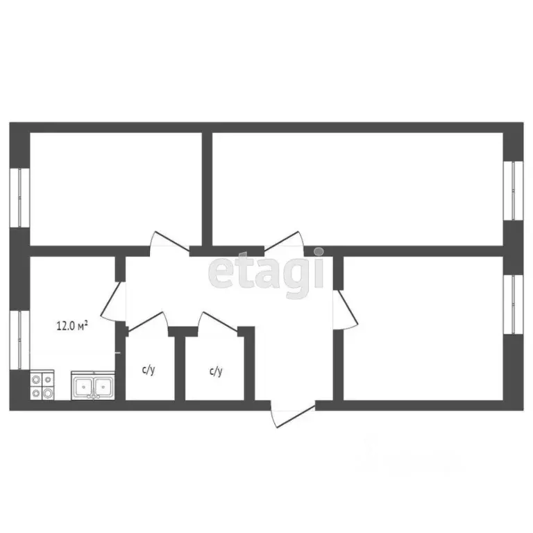 3-к кв. Коми, Усинск Комсомольская ул., 11 (67.9 м) - Фото 1