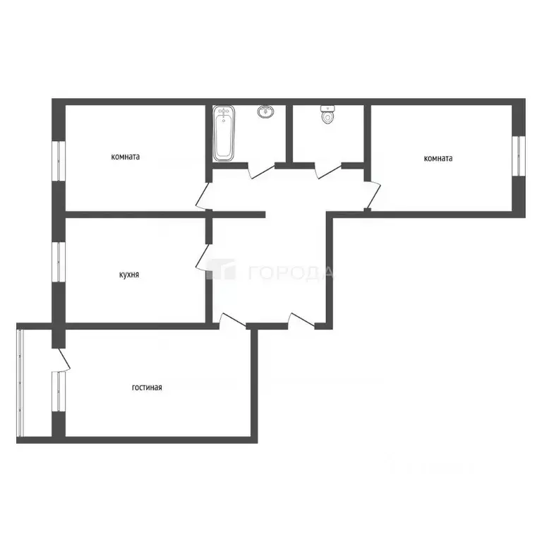 3-к кв. Алтайский край, Барнаул Интернациональная ул., 23 (67.0 м) - Фото 2