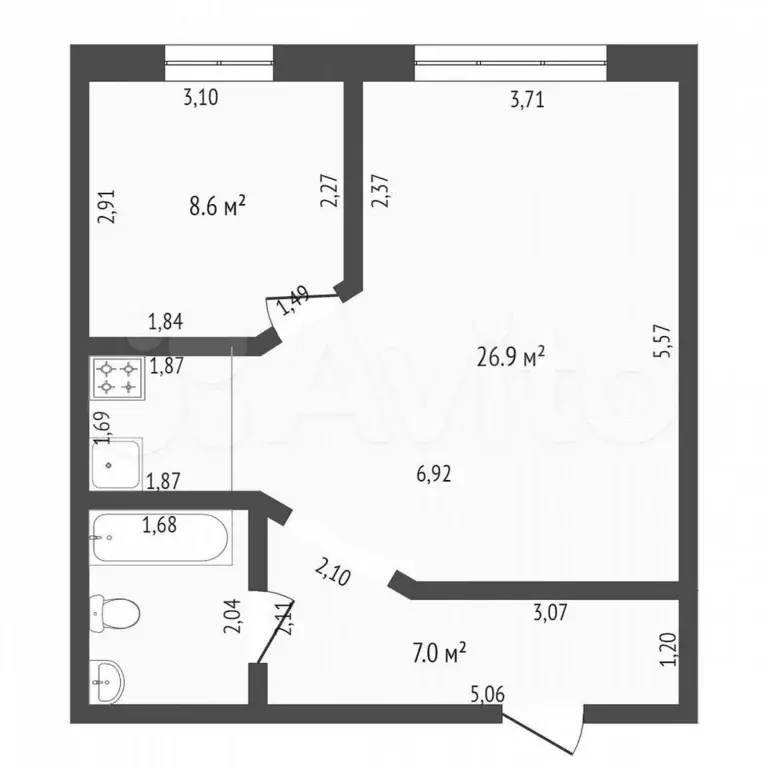 2-к. квартира, 61 м, 15/17 эт. - Фото 0