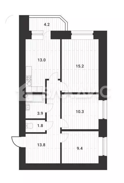 3-комнатная квартира: Благовещенск, Театральная улица, 113 (69.5 м) - Фото 0