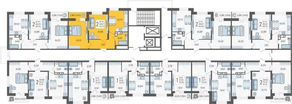 2-комнатная квартира: Краснодар, ЖК Смородина (50.5 м) - Фото 1