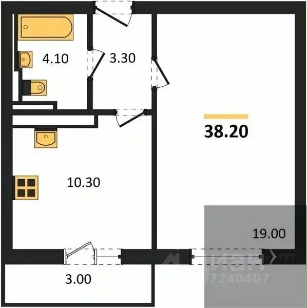 1-к кв. Воронежская область, Воронеж ул. Загоровского, 5/3 (38.2 м) - Фото 0