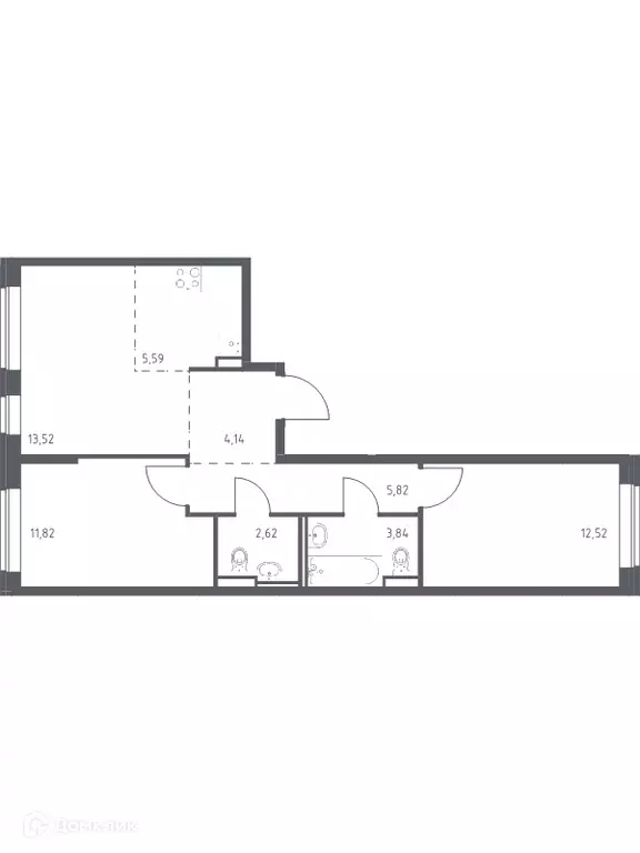 Продаётся 2-к квартира, 59.9 м - Фото 0