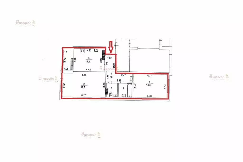 2-комнатная квартира: екатеринбург, улица рябинина, 29 (60.2 м) - Фото 0