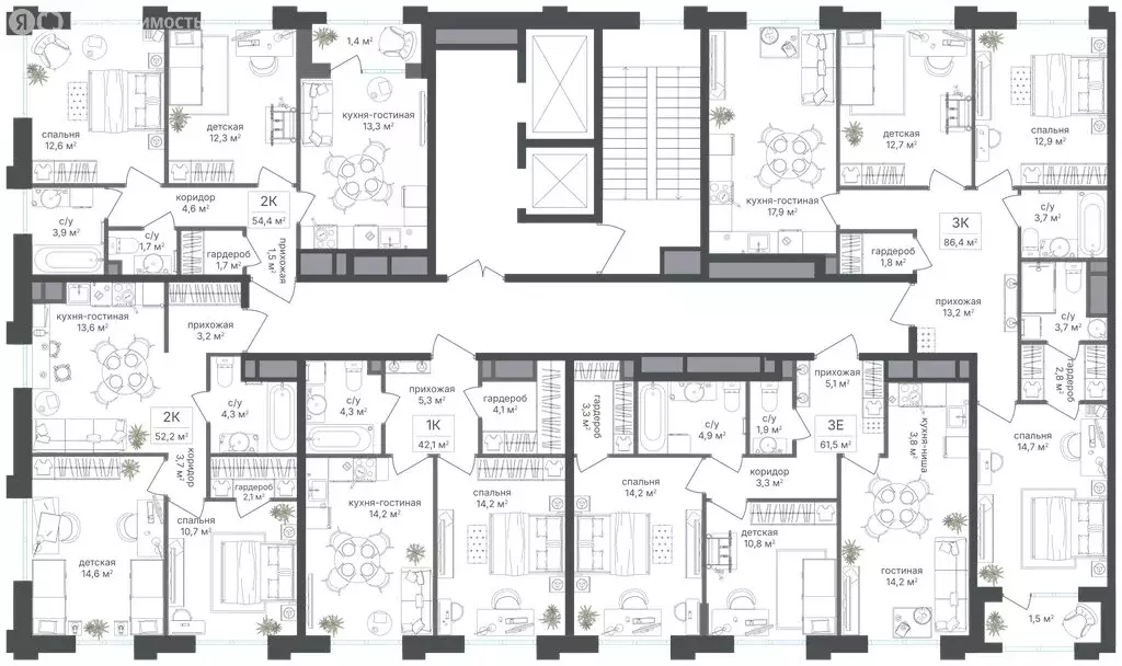 2-комнатная квартира: Москва, ЖК Михалковский (52.8 м) - Фото 2