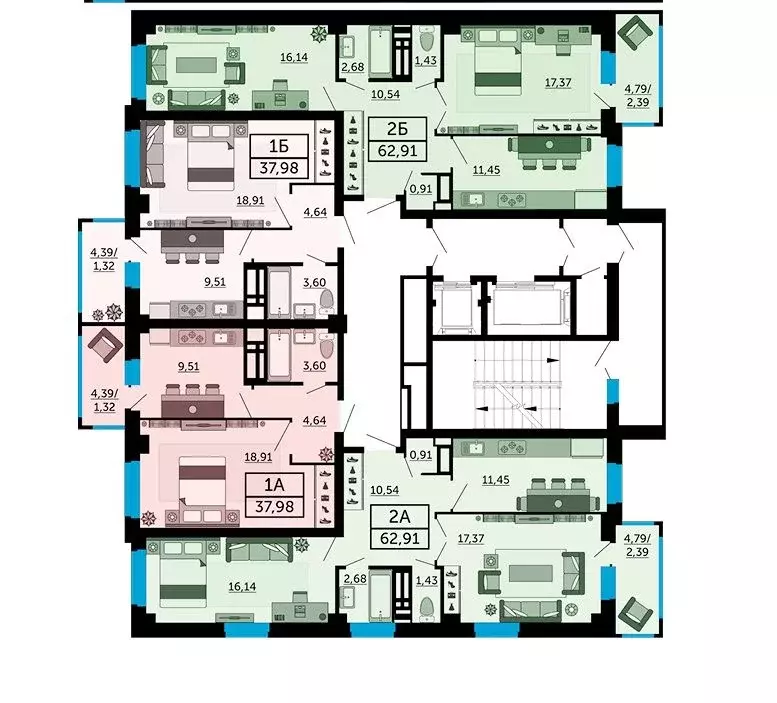 2-к кв. Ростовская область, Ростов-на-Дону ул. Мечникова, 110Г (62.91 ... - Фото 2