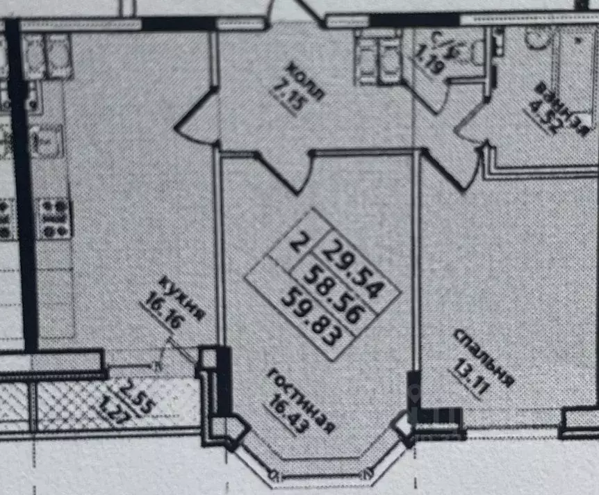 2-к кв. Санкт-Петербург пос. Парголово, ул. Федора Абрамова, 8 (59.2 ... - Фото 1