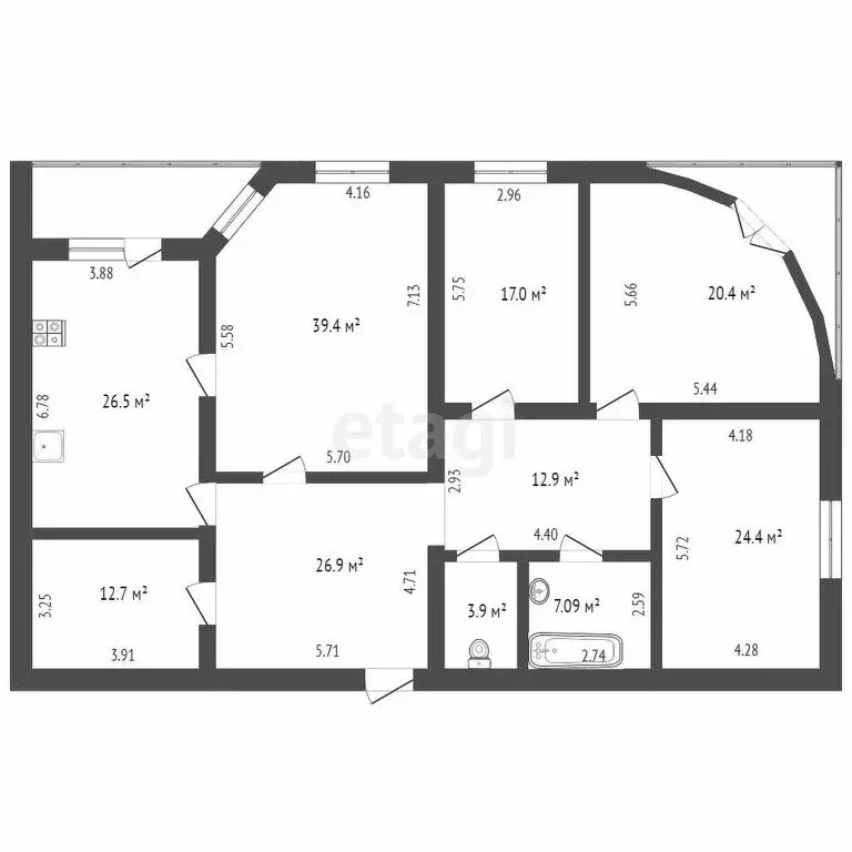 4-комнатная квартира: Тюмень, улица Кузнецова, 13 (192 м) - Фото 1