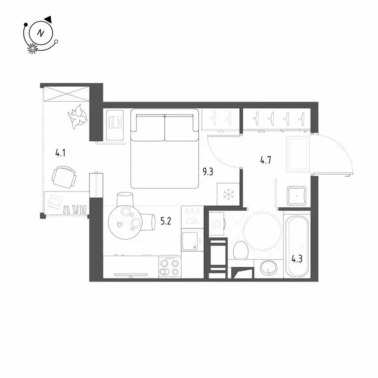 Квартира-студия: Шушары, Чудовская улица, 14к1 (24.8 м) - Фото 1