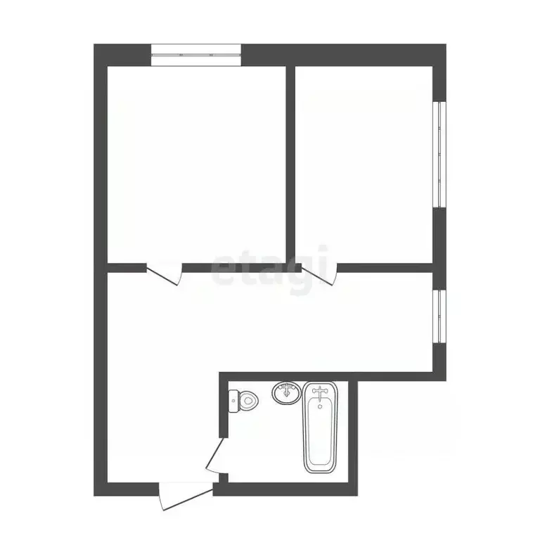 2-к кв. Томская область, Томск Телецентр мкр, ул. Белозерская, 8Б ... - Фото 2