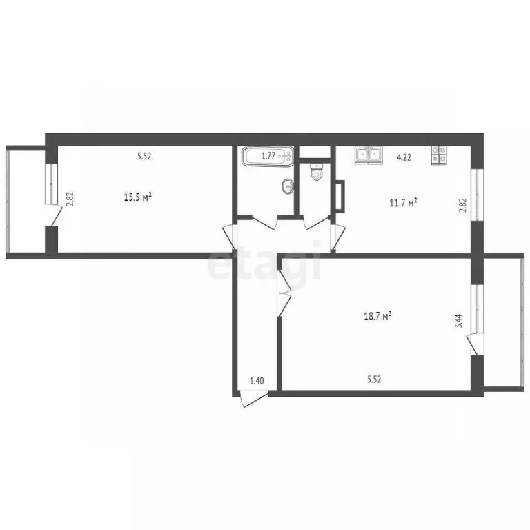 2-к кв. Мордовия, Саранск ул. Тани Бибиной, 3/5 (58.0 м) - Фото 1