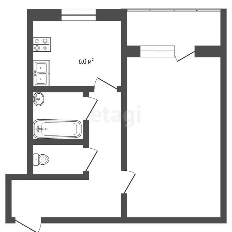 1-комнатная квартира: Саранск, улица Коваленко, 43 (32.1 м) - Фото 1