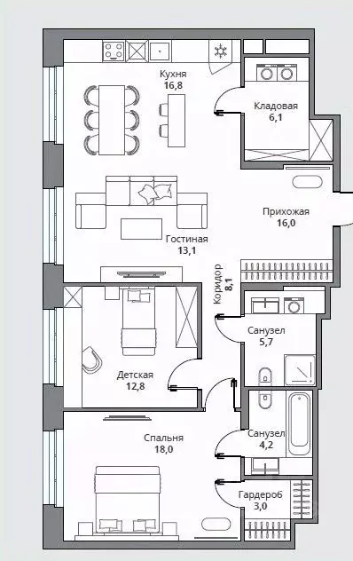 3-к кв. Пензенская область, Пенза ул. Попова, с26 (92.5 м) - Фото 0