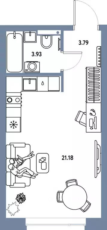 Студия Московская область, Мытищи Страна.Парковая жилой комплекс (28.9 ... - Фото 1