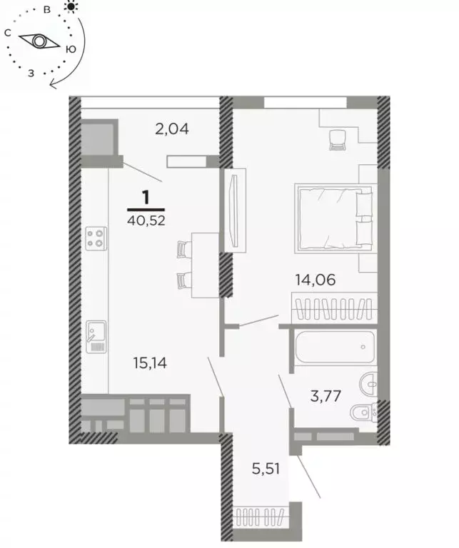 1-комнатная квартира: Рязань, Совхозная улица, 6 (39.5 м) - Фото 0