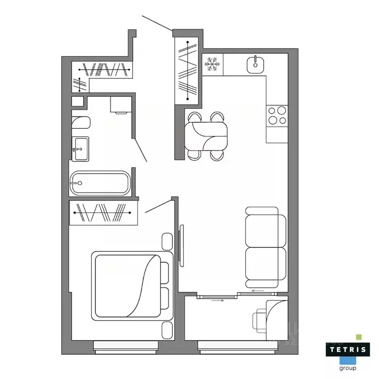2-к кв. Свердловская область, Екатеринбург Уралмаш жилрайон,  (45.68 ... - Фото 2