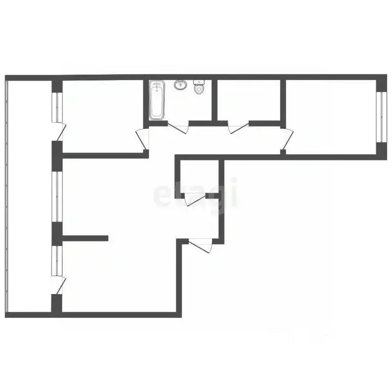 2-к кв. Тюменская область, Тюмень ул. Михаила Сперанского, 41к1 (78.7 ... - Фото 2