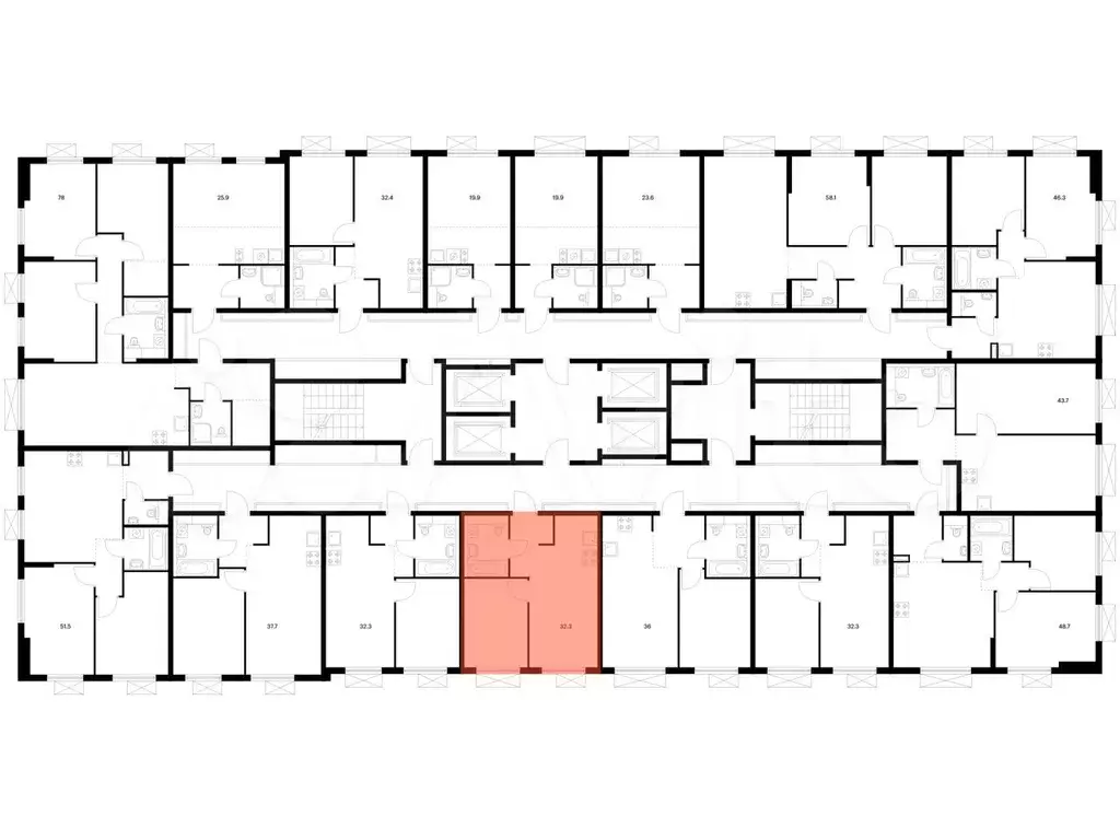 1-к. квартира, 32,3 м, 14/25 эт. - Фото 1