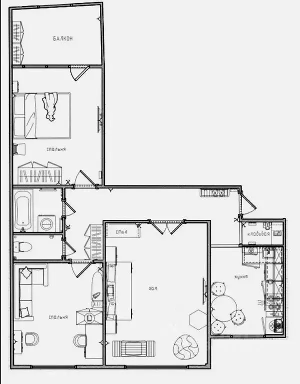 3-к кв. Хабаровский край, Хабаровск ул. Джамбула, 25 (70.0 м) - Фото 2