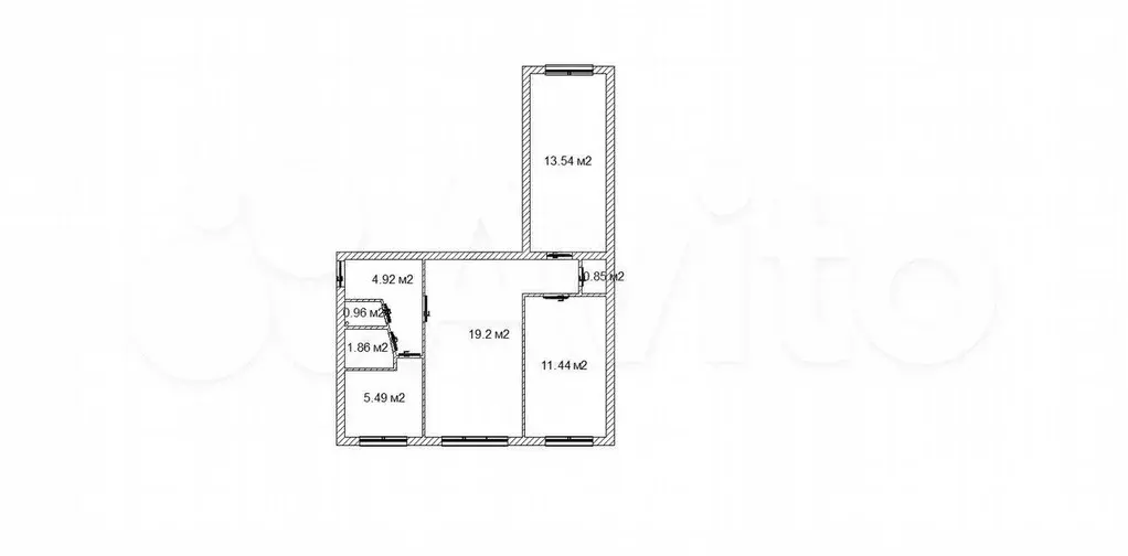 3-к. квартира, 58 м, 1/5 эт. - Фото 0