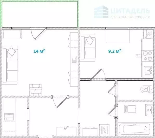 1-комнатная квартира: микрорайон Поселок Пироговский, улица ... - Фото 2