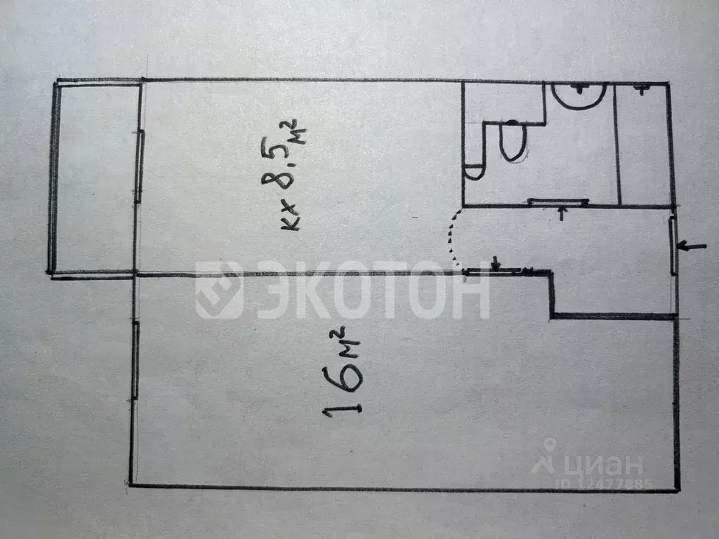 1-к кв. Санкт-Петербург Петергофское ш., 72к4 (32.0 м) - Фото 2