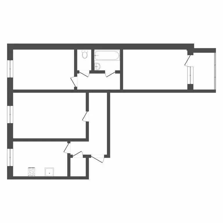 3-комнатная квартира: Тюмень, улица Домостроителей, 38 (65 м) - Фото 0