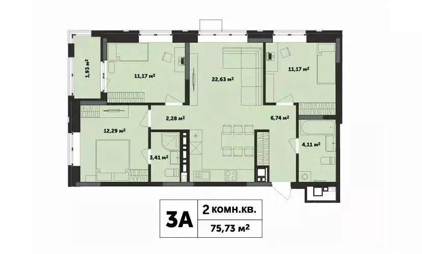 3-к кв. Удмуртия, Ижевск ул. Академика Павлова (75.73 м) - Фото 1