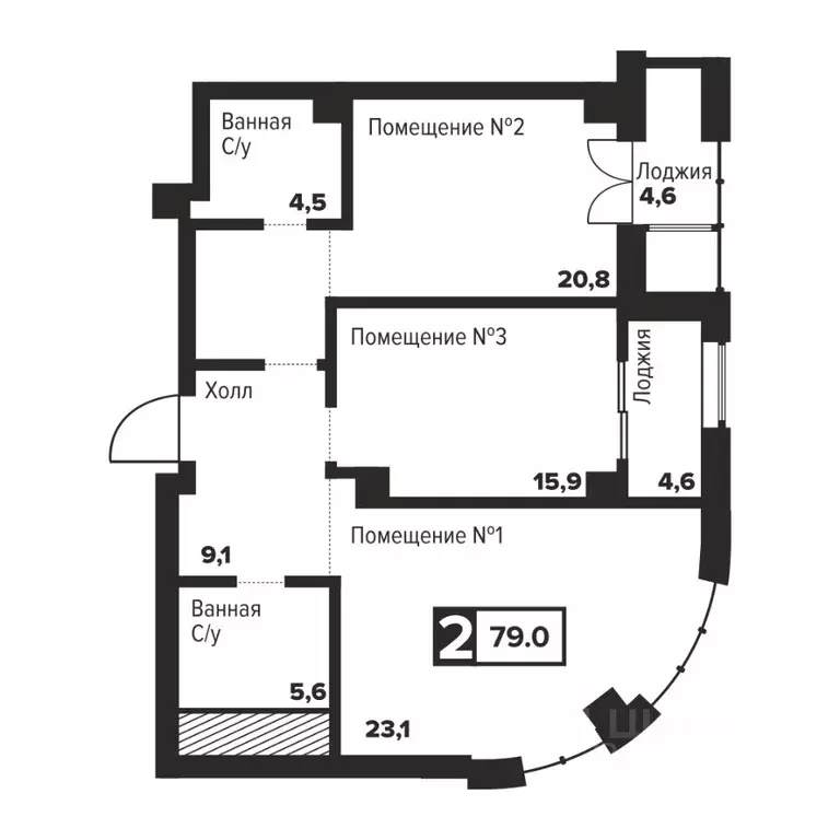 2-к кв. Челябинская область, Челябинск ул. Труда, 157А (79.0 м) - Фото 0