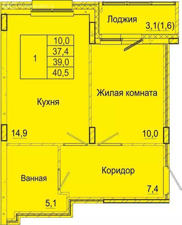 1-комнатная квартира: Пермь, Бисерский переулок, 5 (37.1 м) - Фото 0