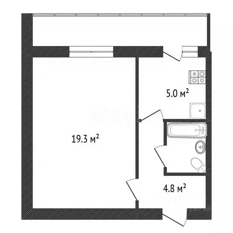 1-к кв. Калужская область, Обнинск Звездная ул., 7 (31.7 м) - Фото 2