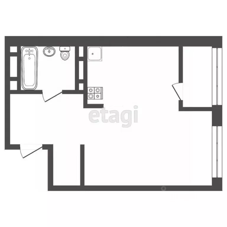 Студия Тюменская область, Тюменский муниципальный округ, д. Дударева ... - Фото 1