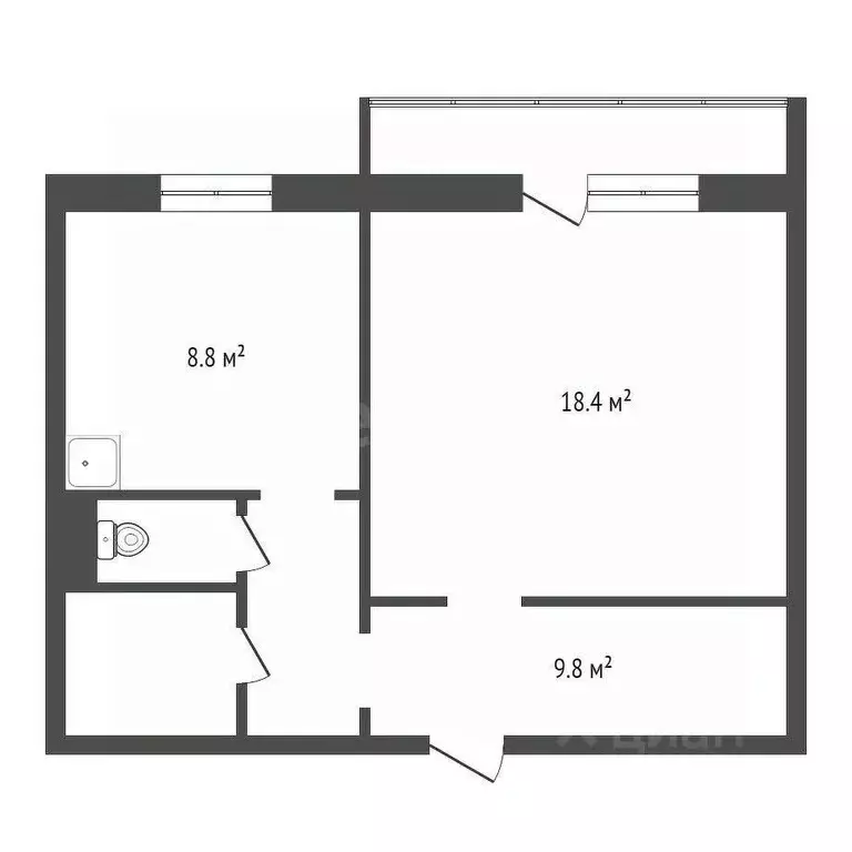 1-к кв. Красноярский край, Красноярск просп. 60 лет Образования СССР, ... - Фото 2