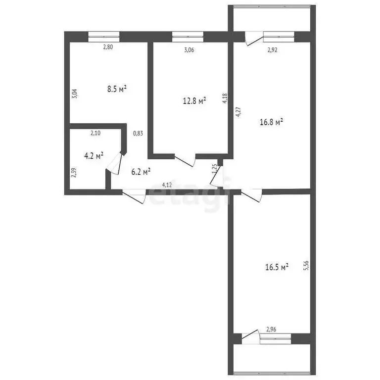 3-комнатная квартира: Кемерово, проспект Ленина, 146 (65 м) - Фото 0