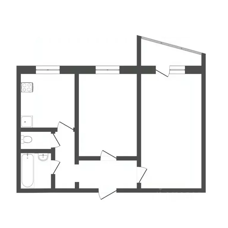2-к кв. Тюменская область, Тюмень ул. Мельникайте, 132 (50.3 м) - Фото 2