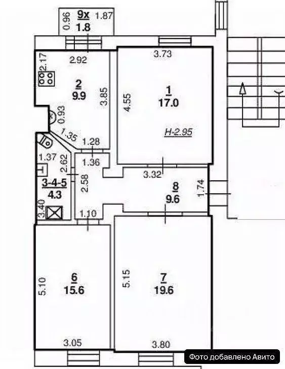 3-к кв. Ростовская область, Ростов-на-Дону Северный мкр, просп. ... - Фото 2