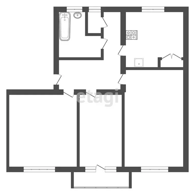 3-комнатная квартира: Узловая, улица Беклемищева, 85 (67 м) - Фото 1