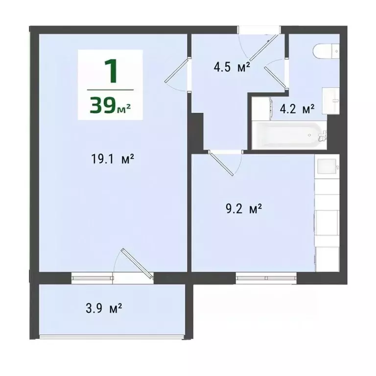 1-к кв. Омская область, Омск Заозерный мкр, ул. Сергея Тюленина, 4 ... - Фото 1