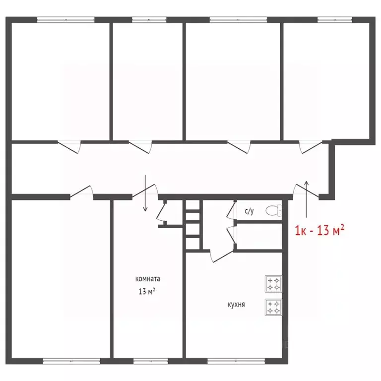 Комната Свердловская область, Екатеринбург ул. Московская, 46 (12.8 м) - Фото 1