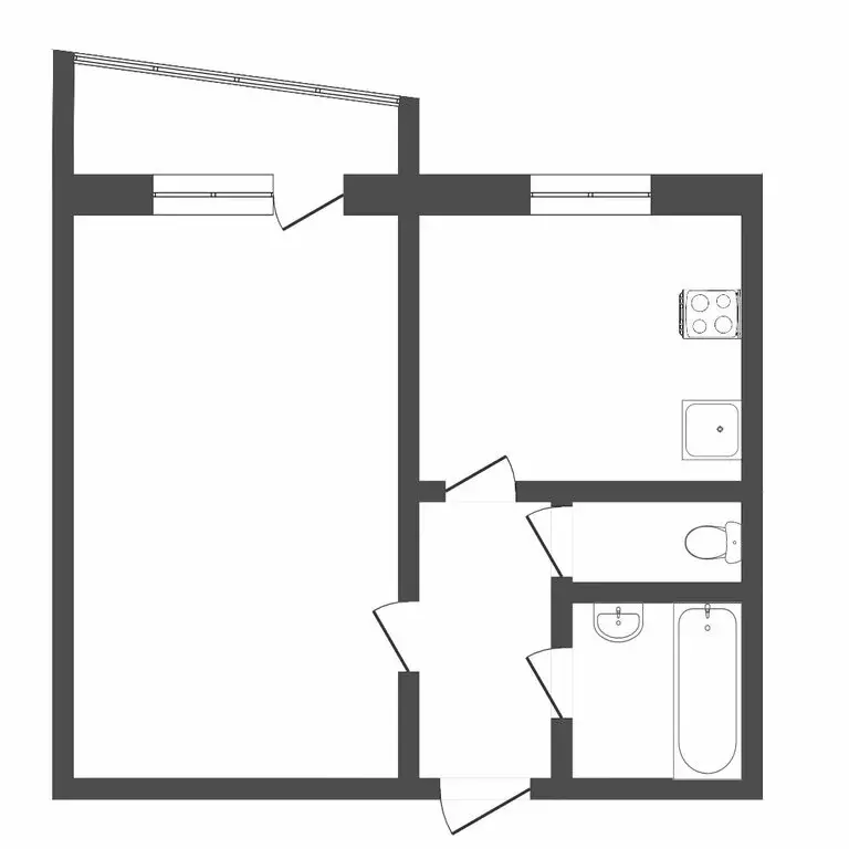 1-комнатная квартира: Тюмень, улица 30 лет Победы, 62 (33.7 м) - Фото 1