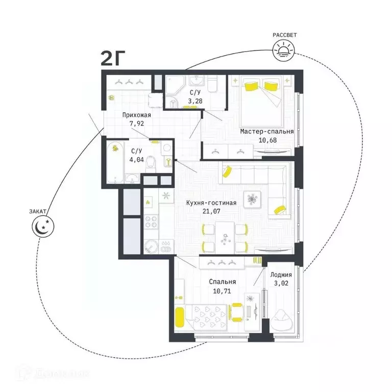 2-к кв. Рязанская область, Рязань Шереметьевская ул., 12к4 (59.21 м) - Фото 1